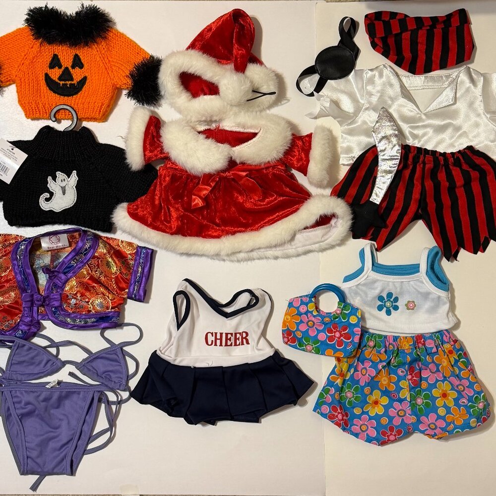 Lot of Clothes for Plush Stuffed Animals (Build-a-bear Size)